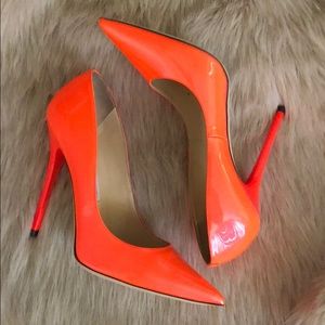 Jimmy choo London Anouk parent neon pump.